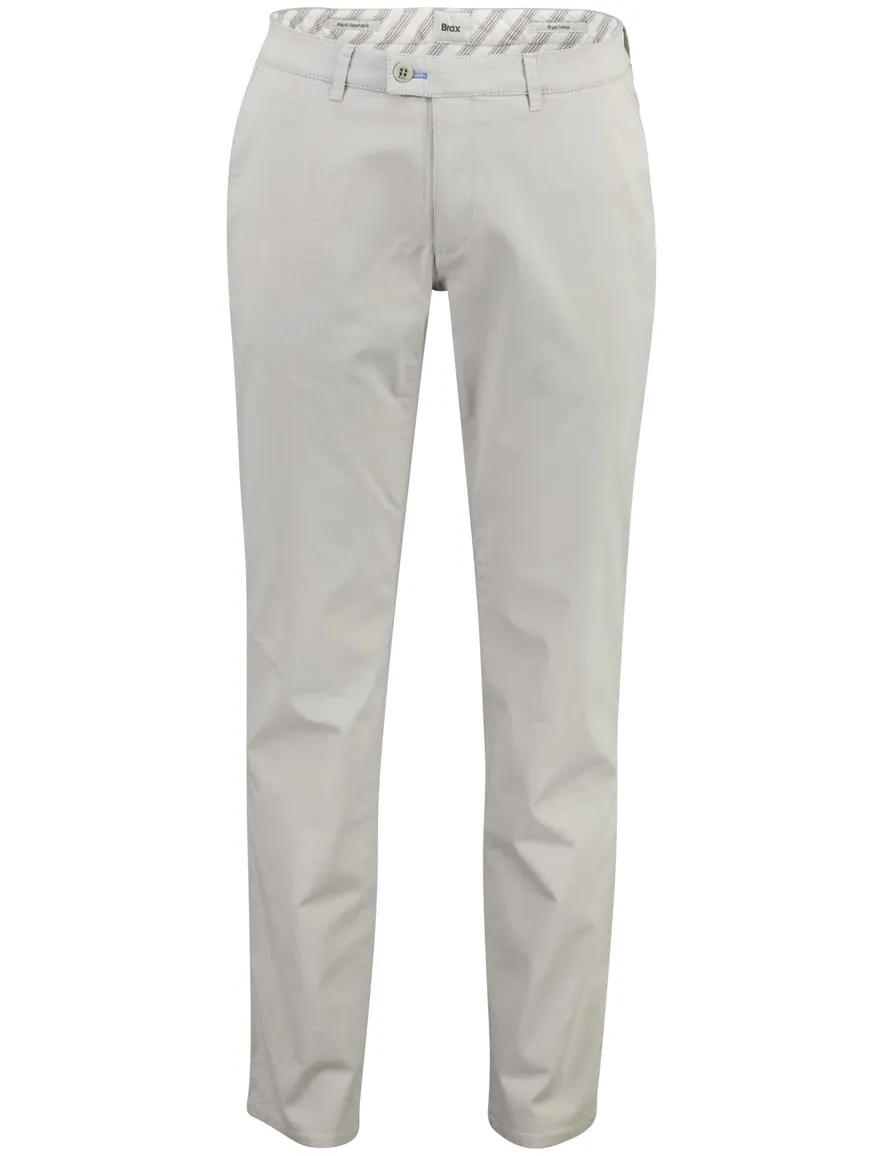 grijs pantalon Brax Fabio zonder omslag normale fit