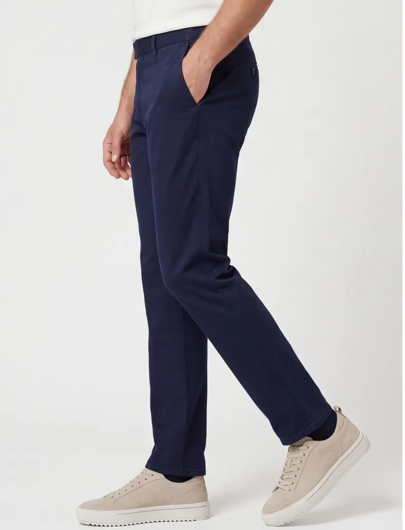 Pantalon flatfront model Brax Fabio donkerblauw