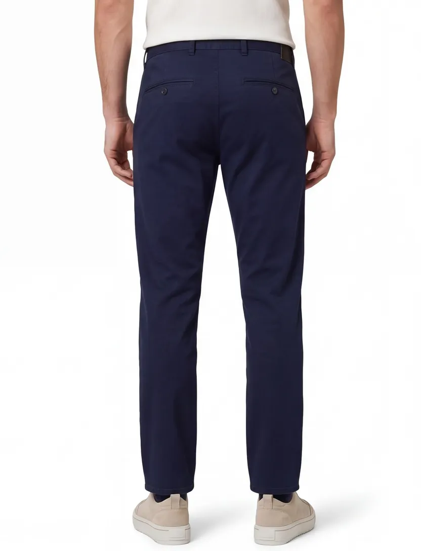 Pantalon flatfront model Brax Fabio donkerblauw