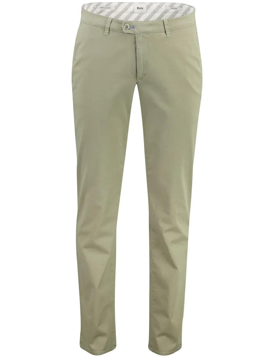 Brax Fabio pantalon groen flatfront
