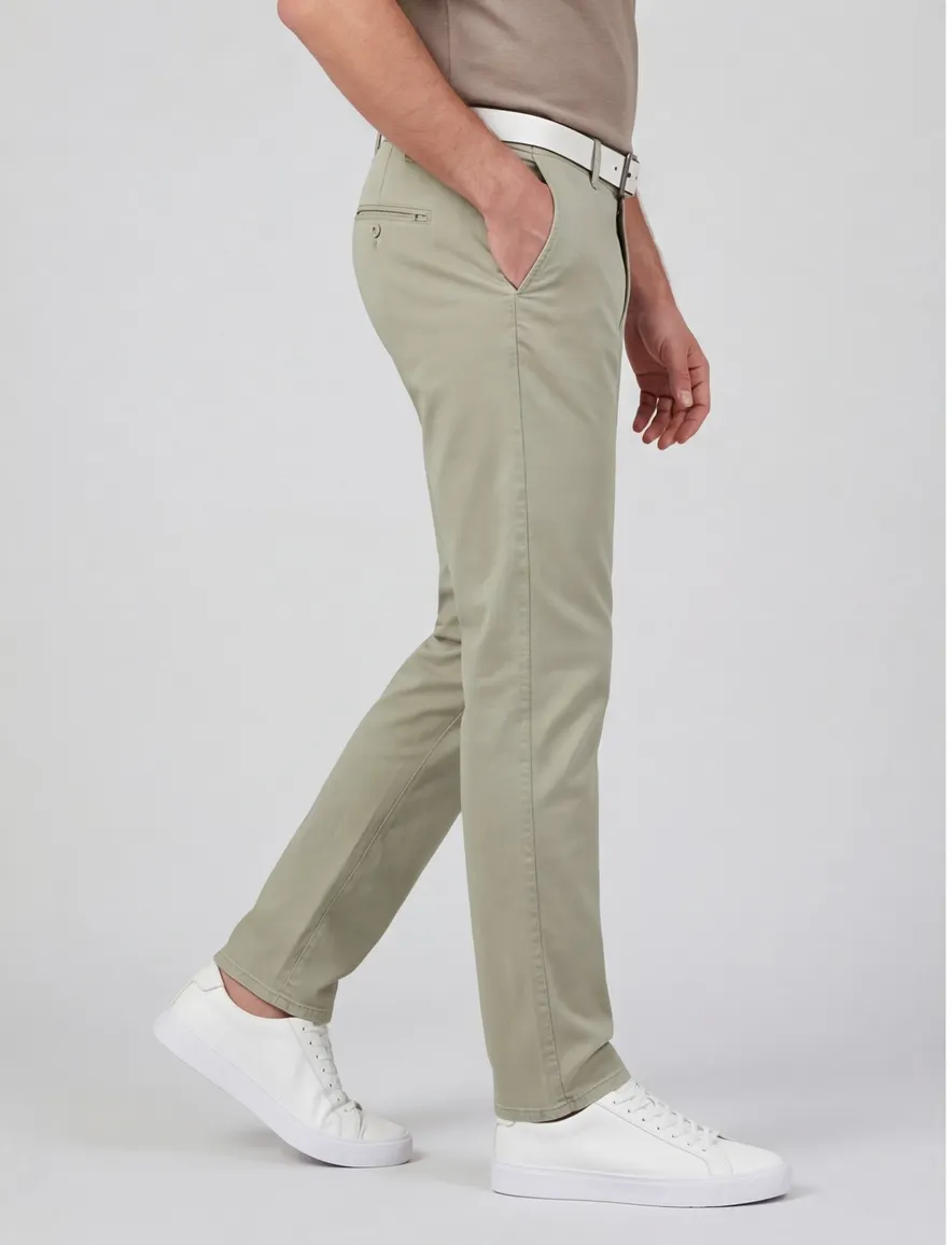 Groene pantalon Brax Fabio wijde fit