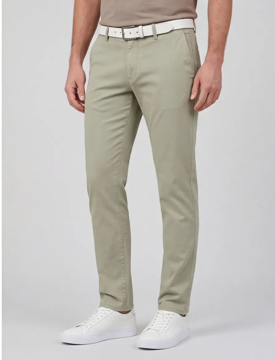 Groene pantalon Brax Fabio wijde fit
