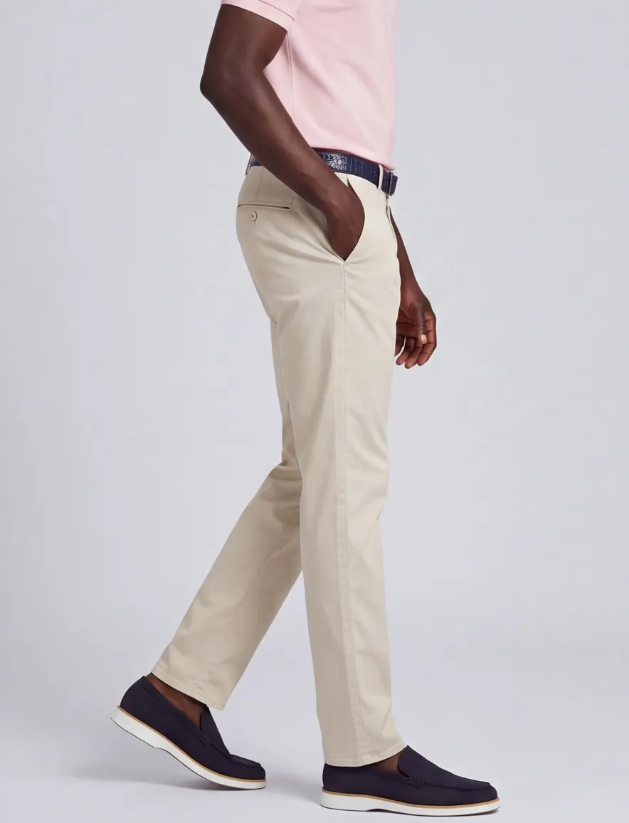 Crème pantalon Brax flatfront model wijde fit