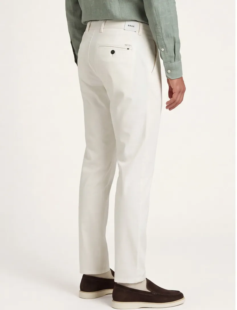 Creme wijde fit broek Brax katoen