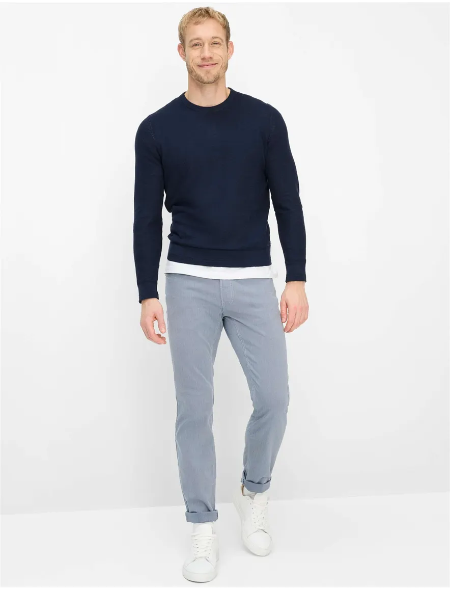 Brax pantalon 5-pocket blauw normale fit katoen