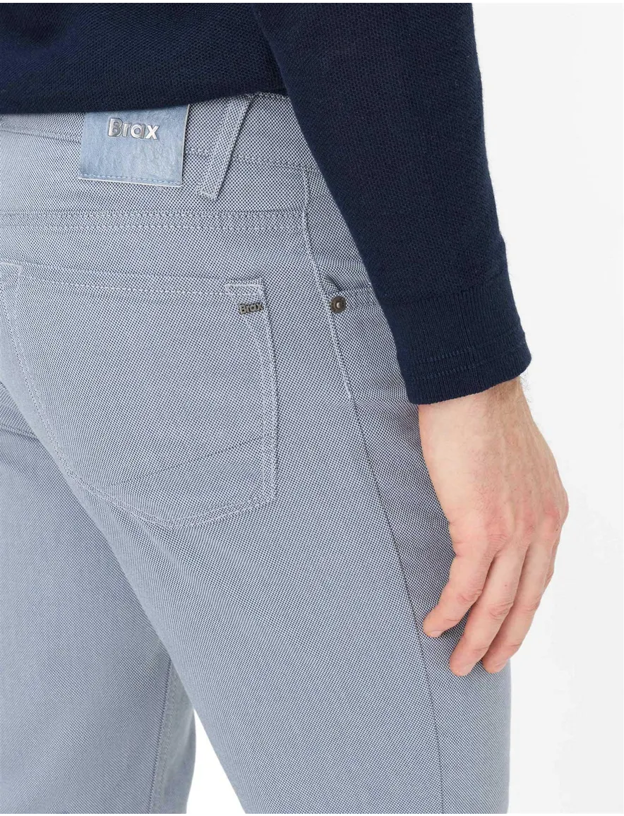 Brax pantalon 5-pocket blauw normale fit katoen