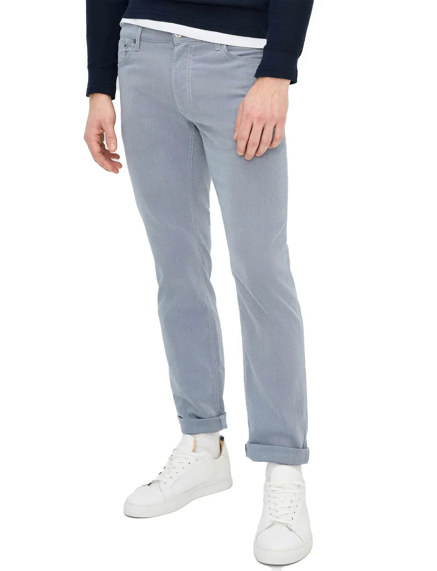 Brax pantalon 5-pocket blauw normale fit katoen
