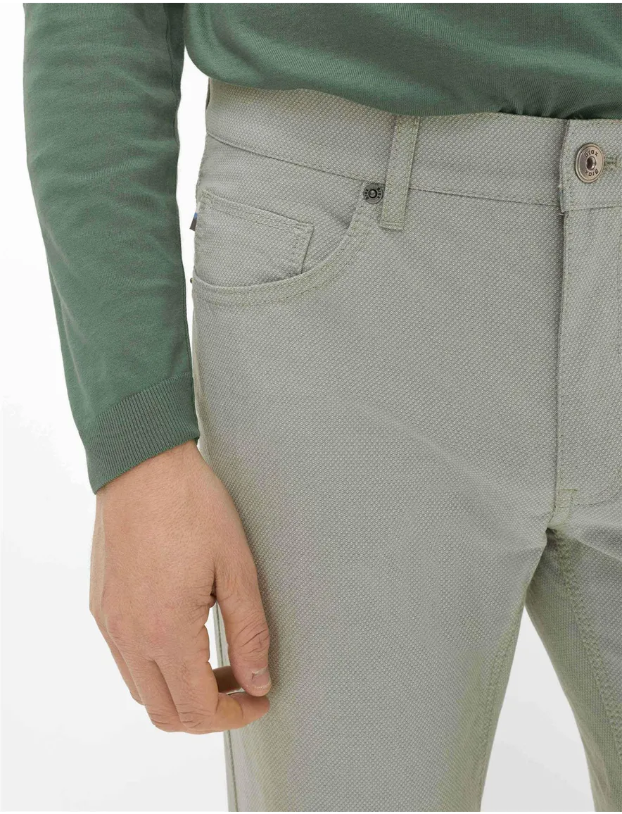 Lichtgroene Brax pantalon 5-pocket effen