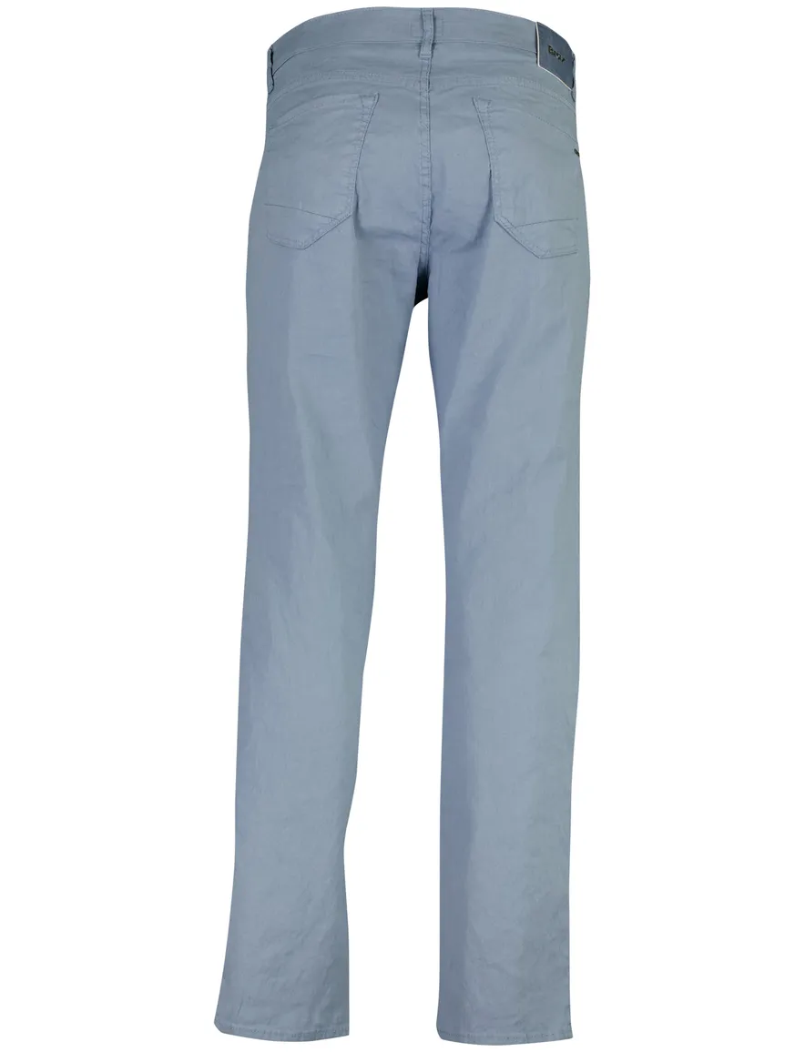 Broeken Brax Chuck blauw slim fit linnen