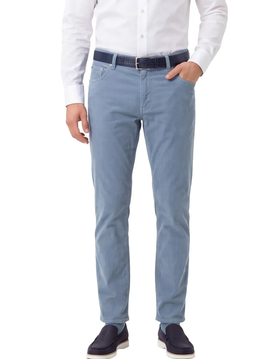 Brax Chuck broek blauw slim fit linnen