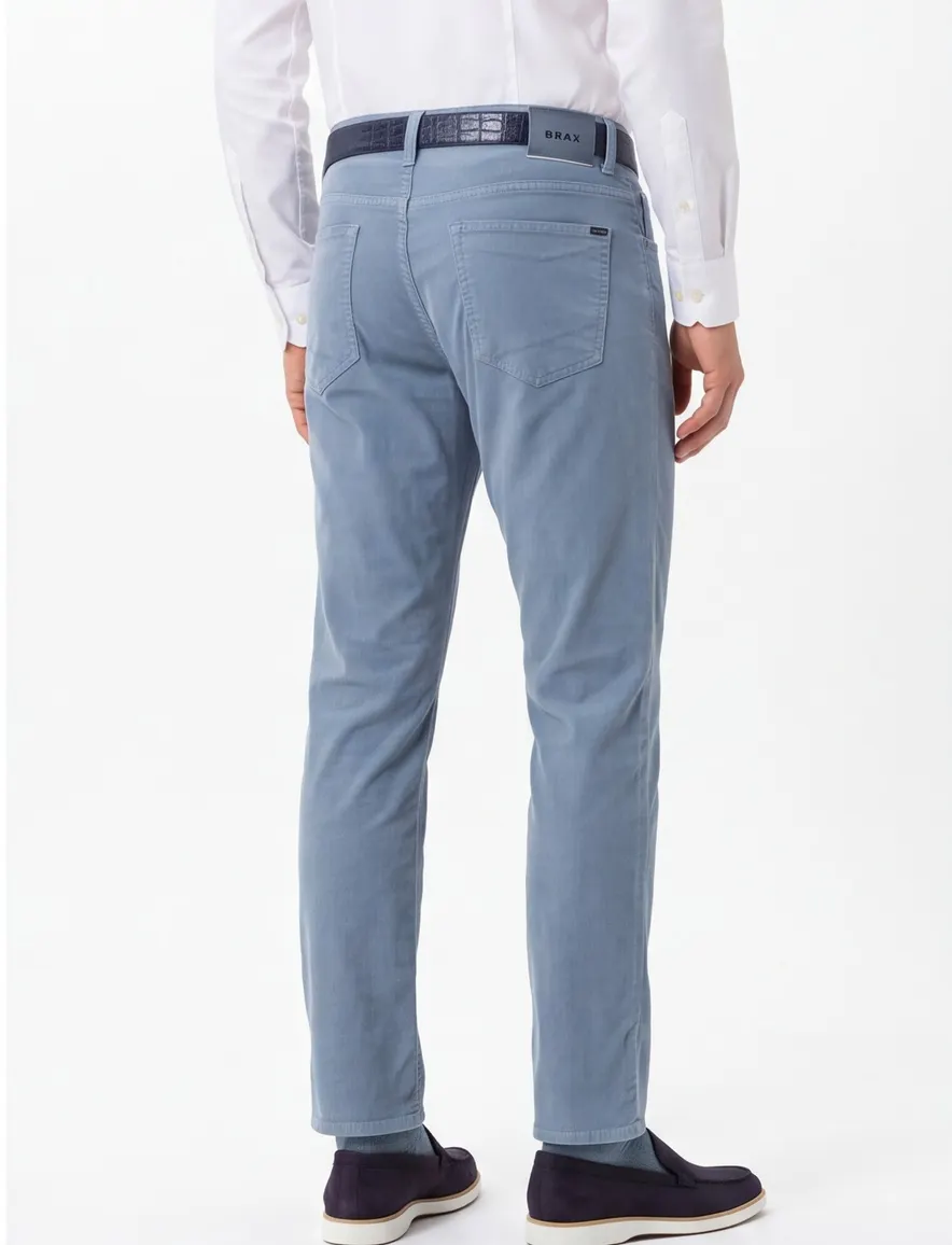 Brax Chuck broek blauw slim fit linnen