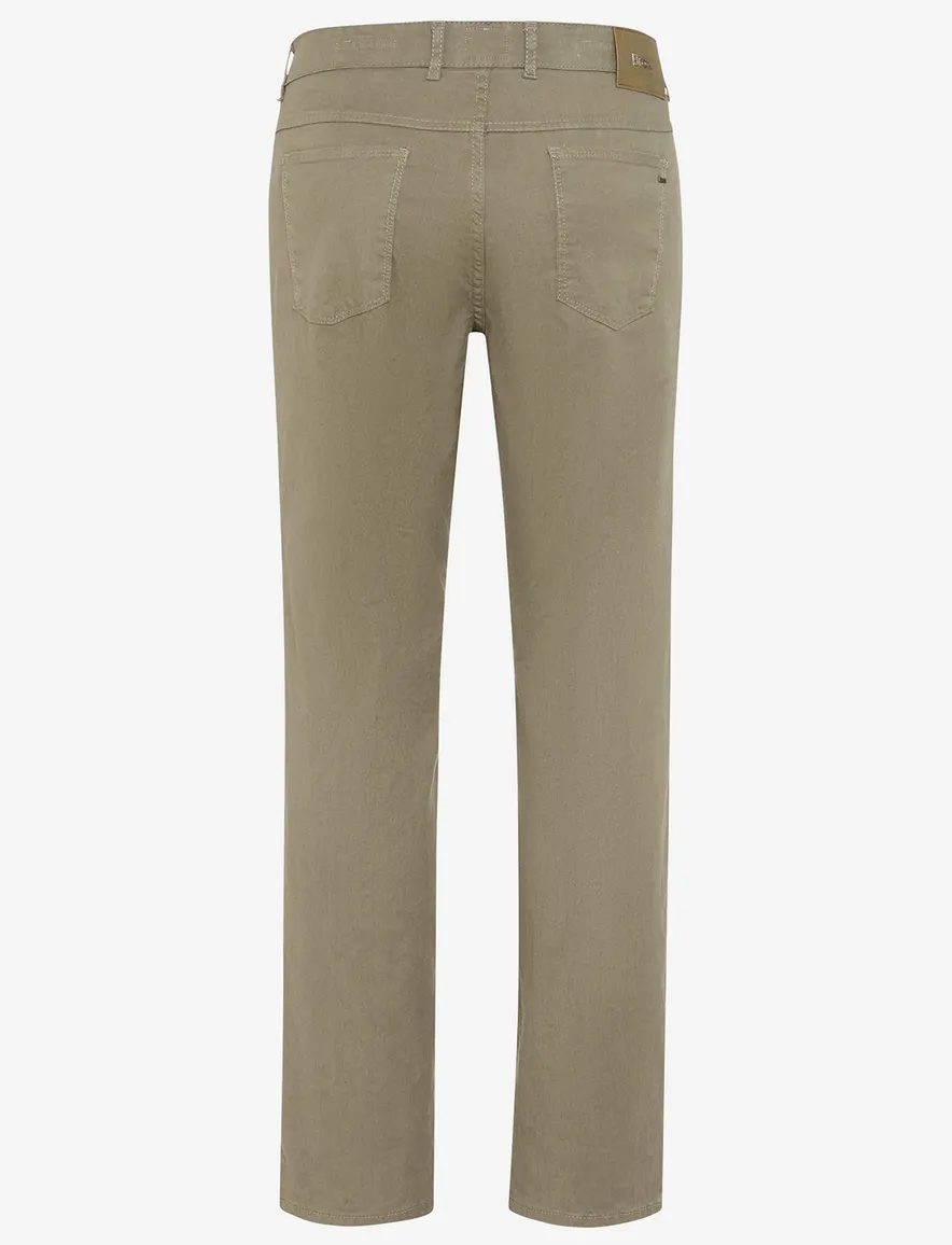 Brax Pantalon katoen olijfgroen linnen