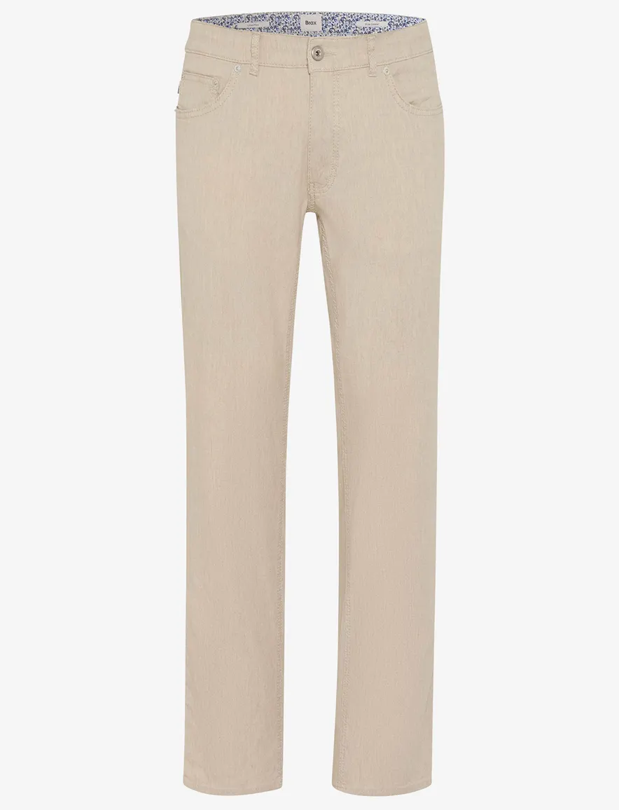 Brax Pantalon katoen creme linnen