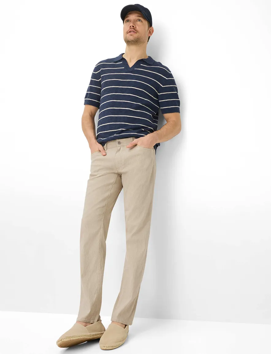 Brax Pantalon katoen creme linnen