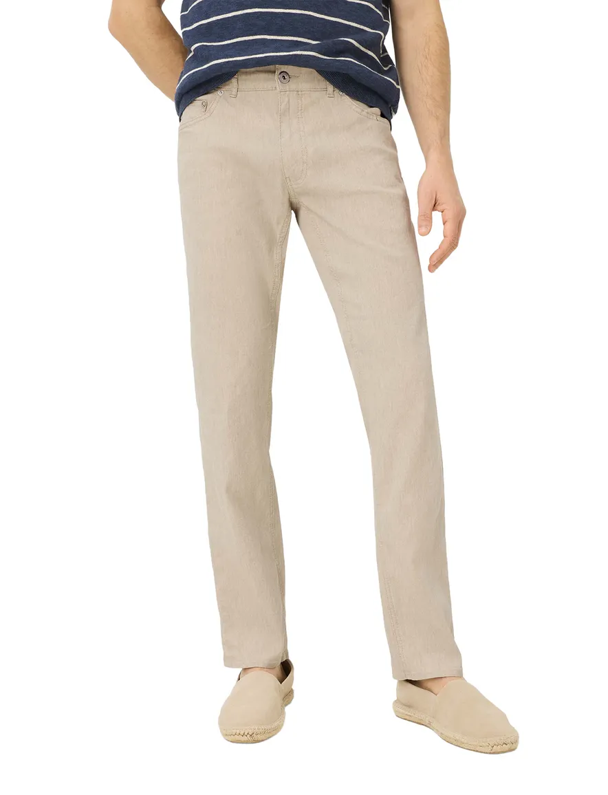Brax Pantalon katoen creme linnen