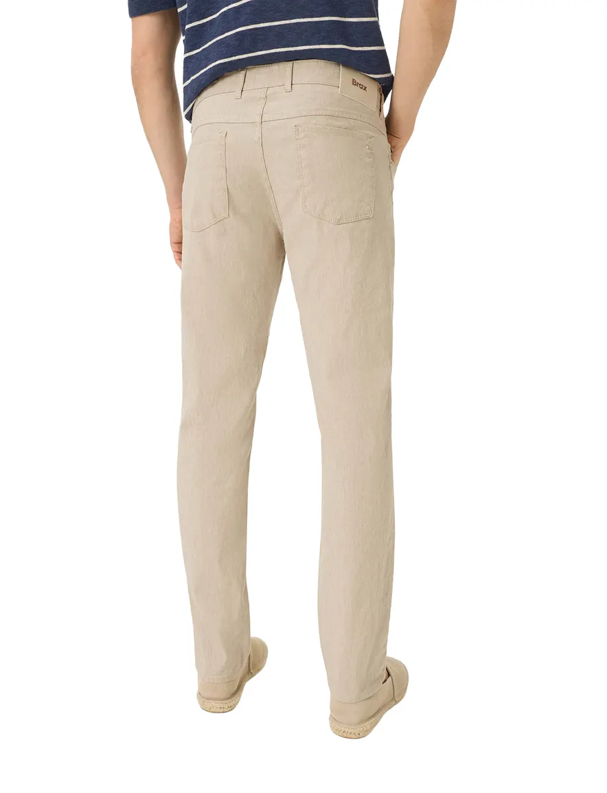 Brax Pantalon katoen creme linnen