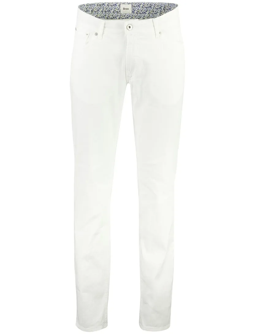 Broek Brax Chuck wit linnen slim