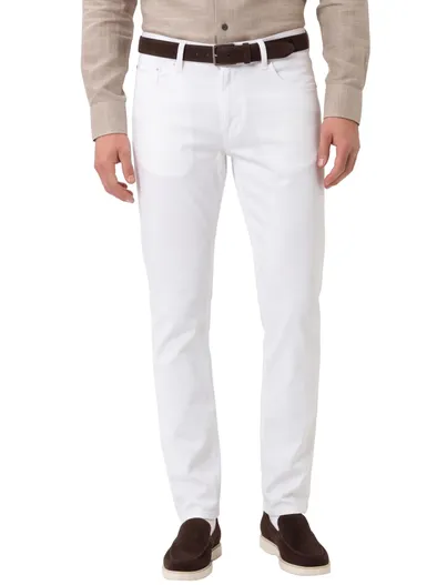 Brax Broek Brax Chuck wit linnen slim