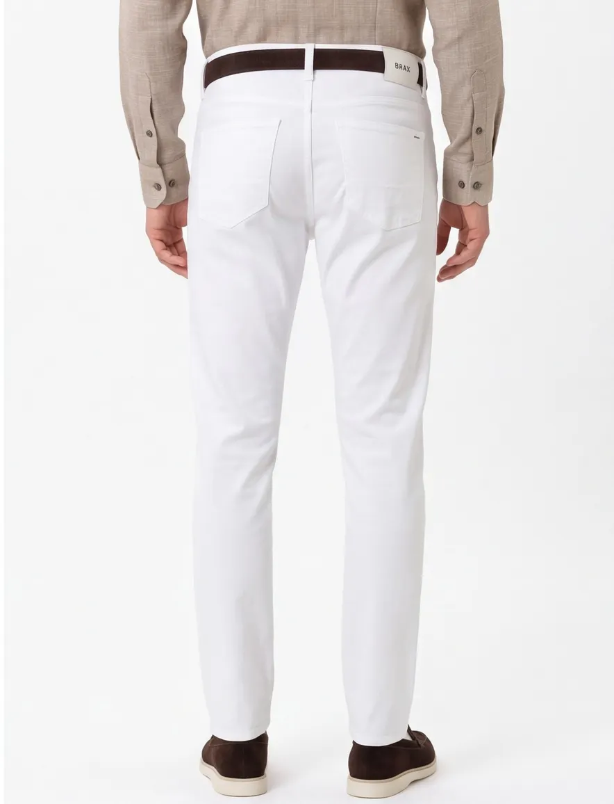 Broek Brax Chuck wit slim fit linnen
