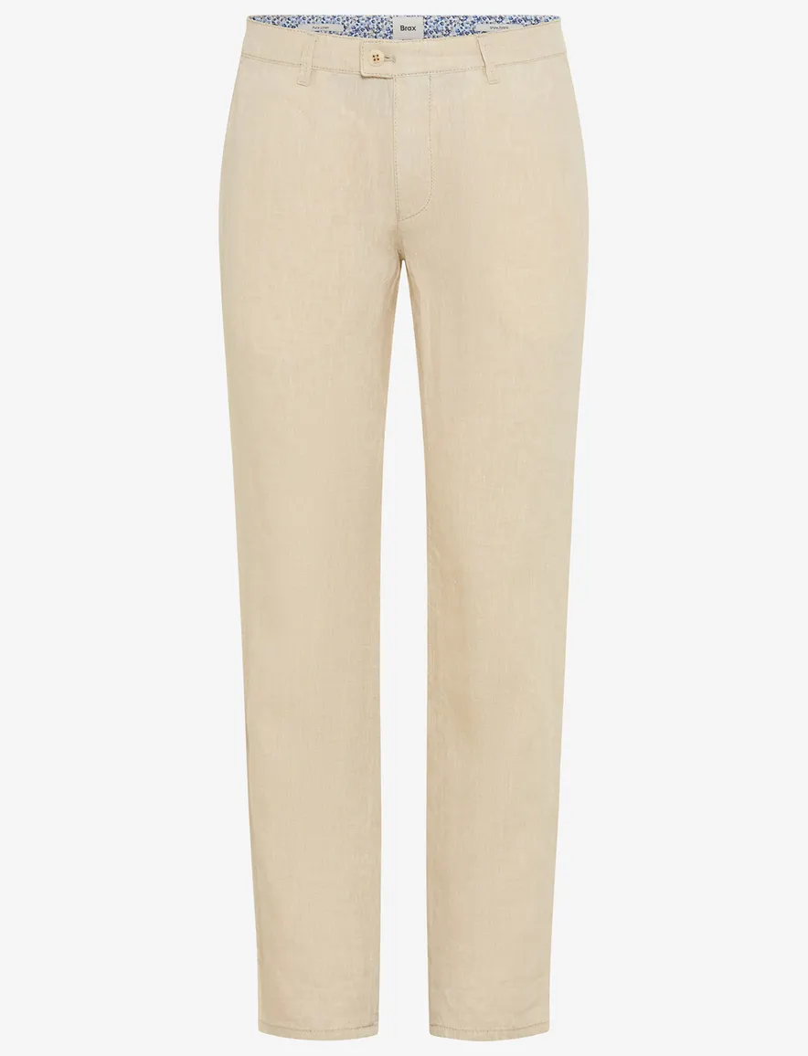 Brax Pantalon katoen zandkleur linnen