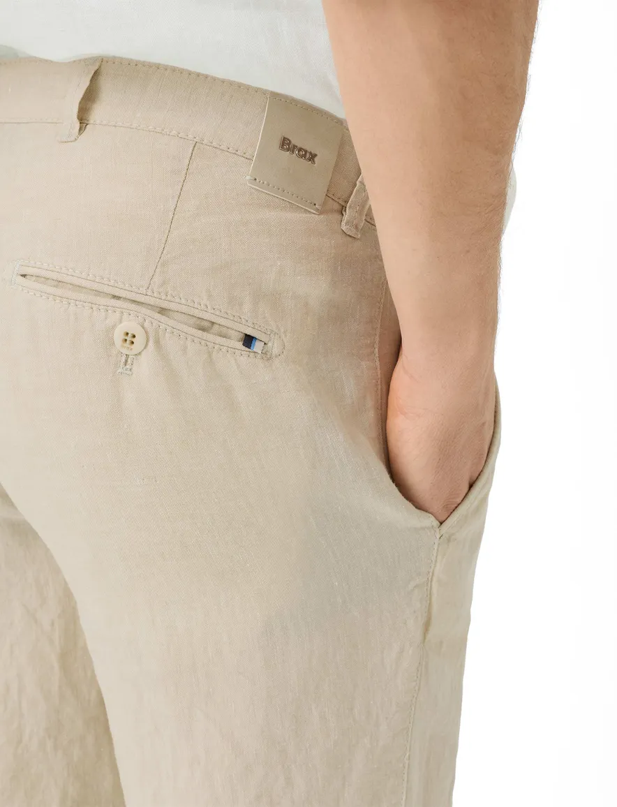 Brax Pantalon katoen zandkleur linnen