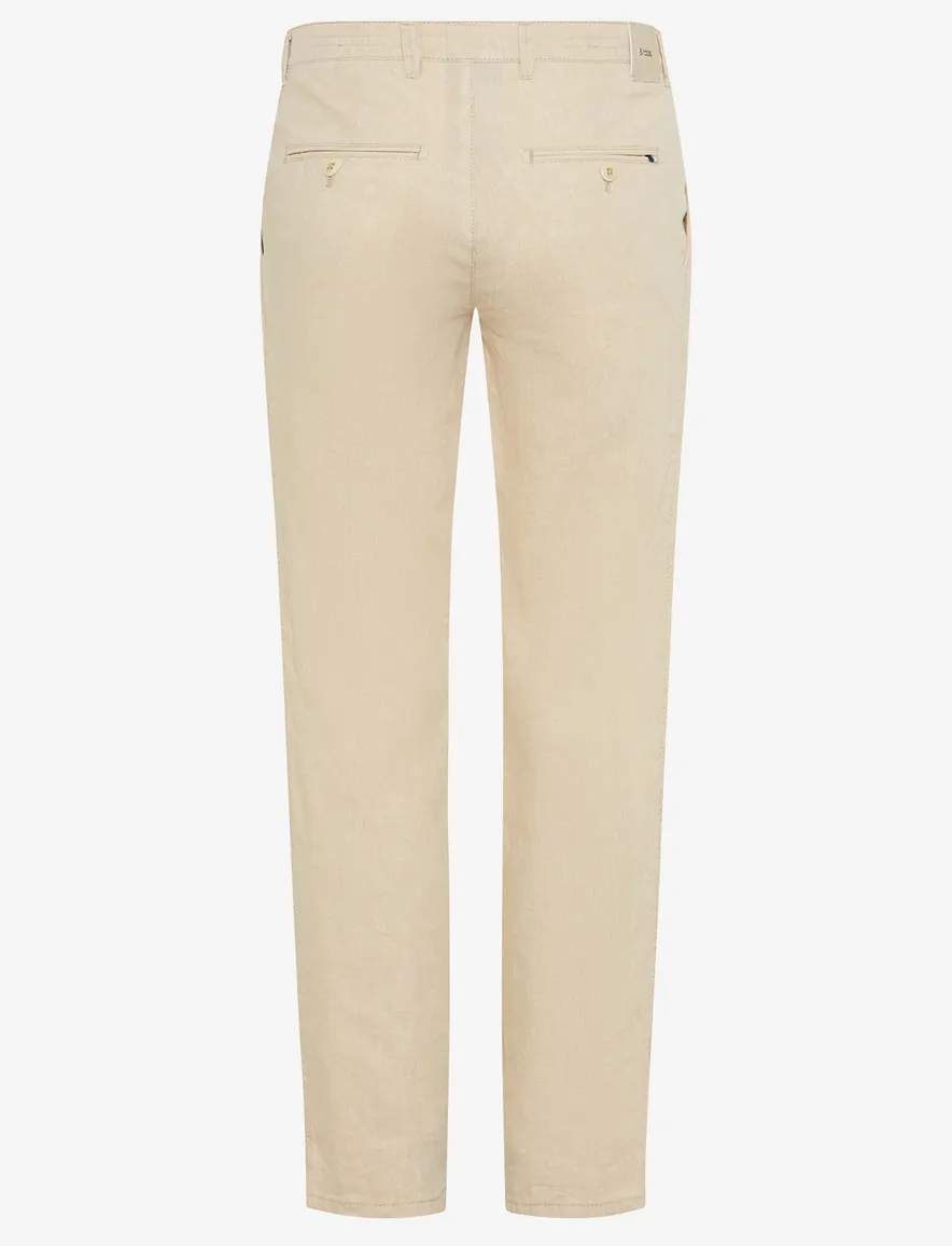 Brax Pantalon katoen zandkleur linnen