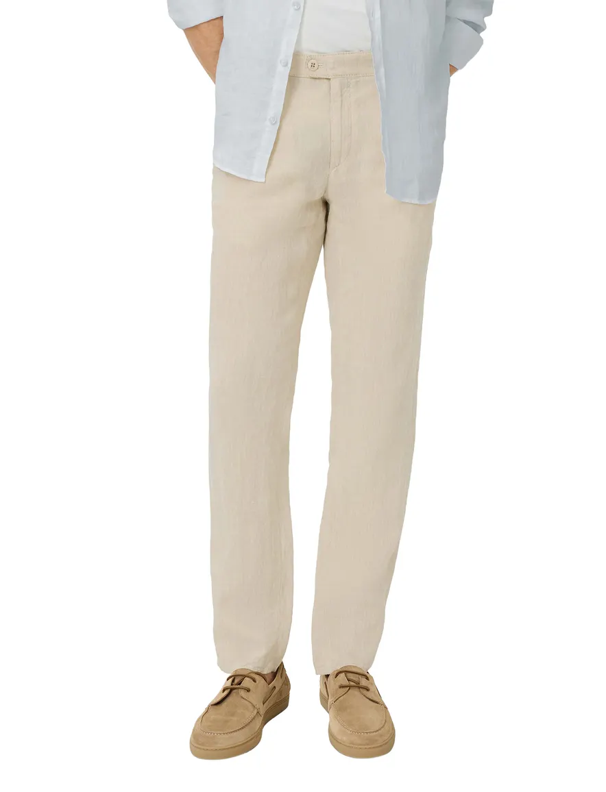 Brax Pantalon katoen zandkleur linnen
