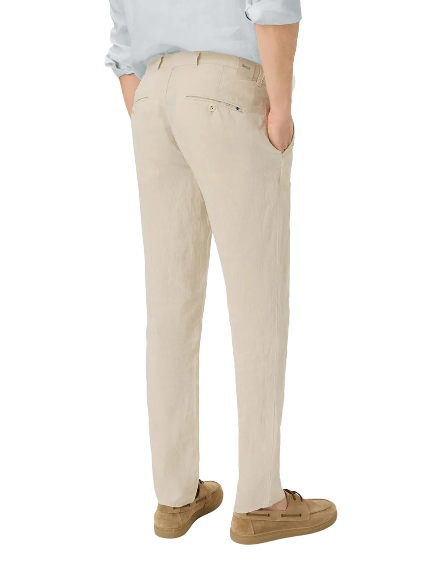 Brax Pantalon katoen zandkleur linnen