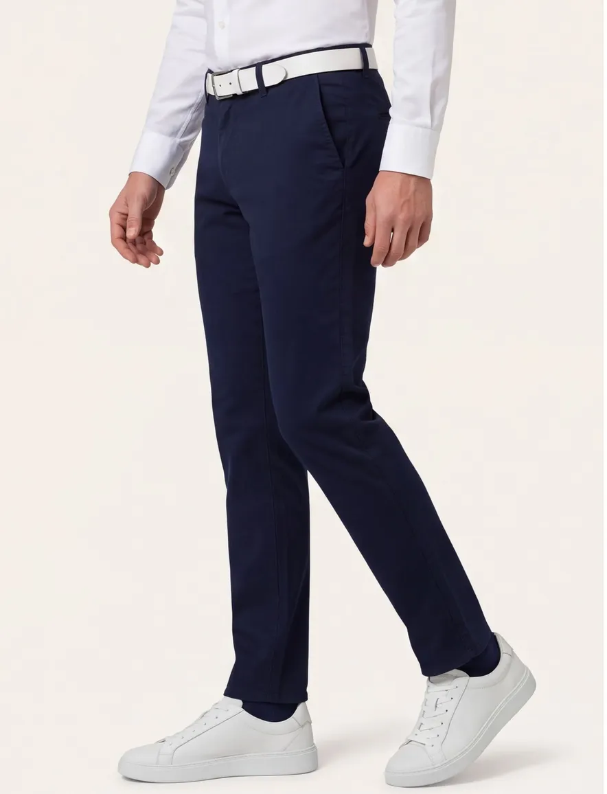 Broek Brax Fabio donkerblauw wijde fit