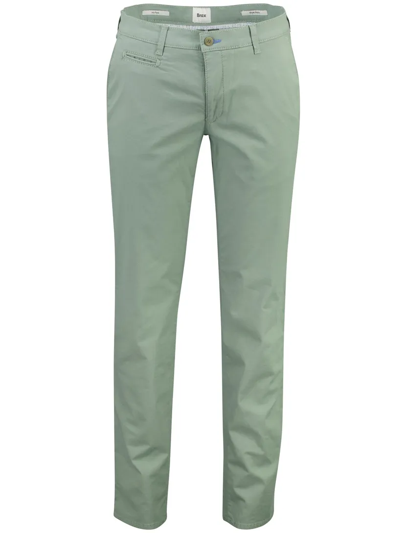 pantalon Brax Fabio groen flatfront normale fit