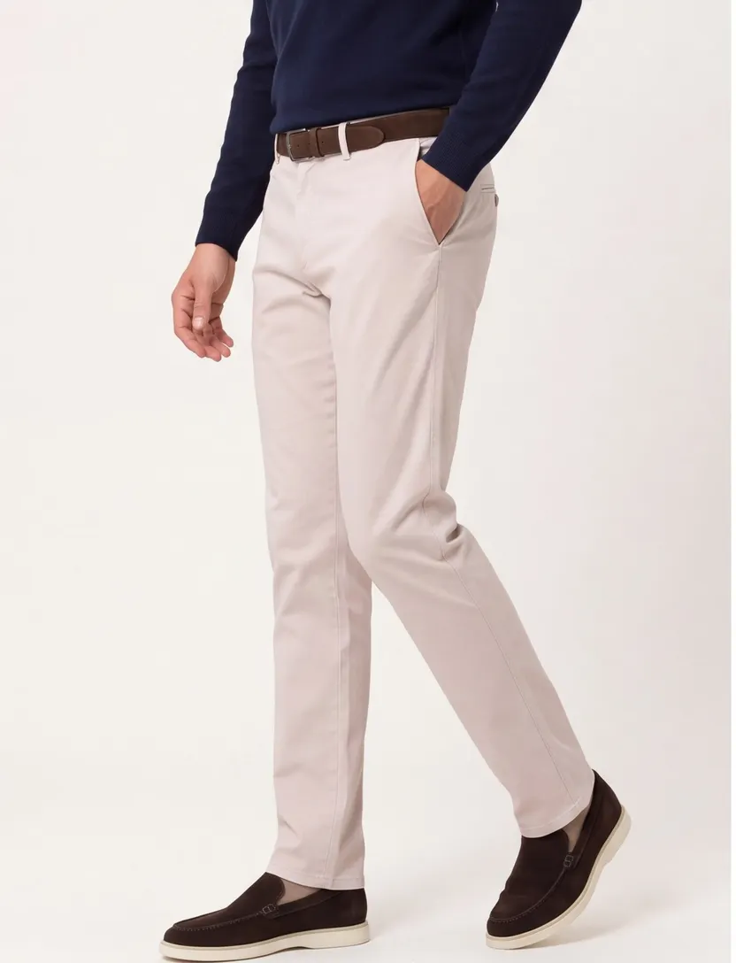 Pantalon chino Brax Fabio wijde fit beige