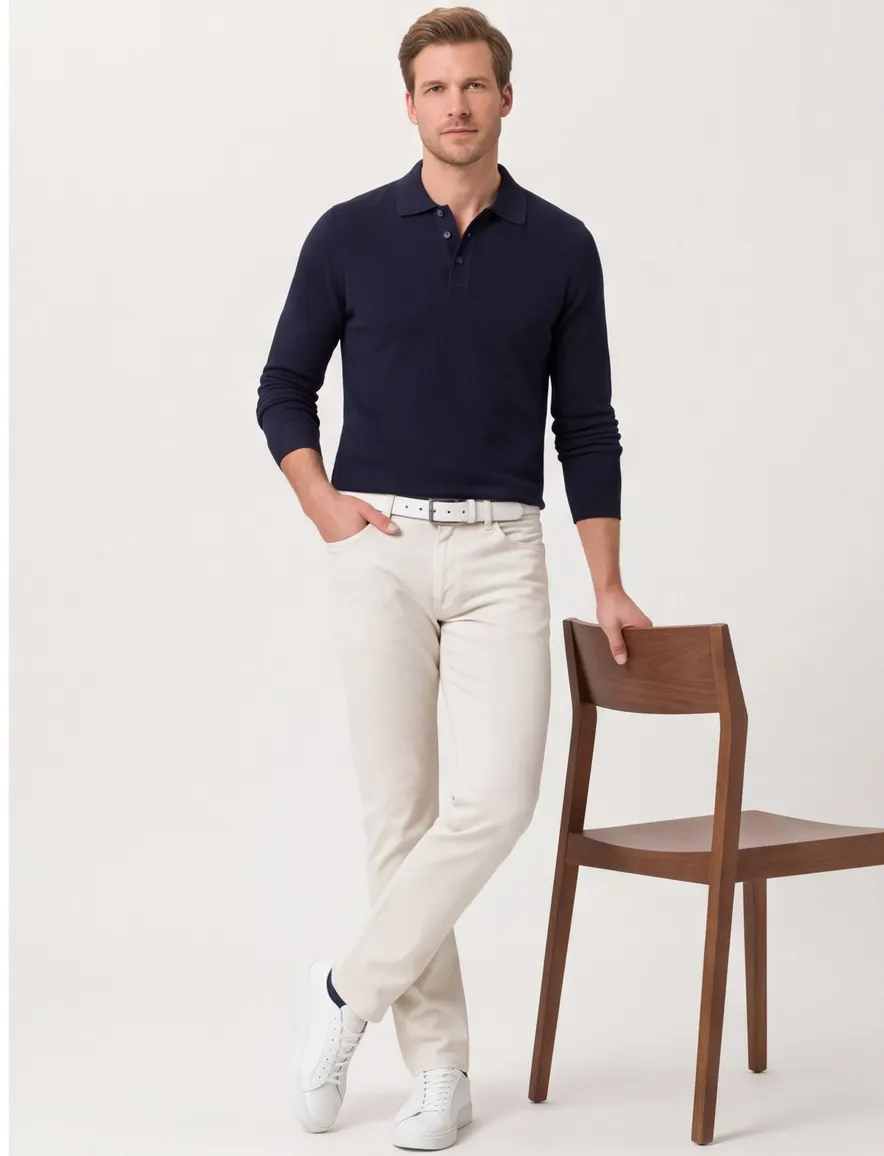 Crème pantalon Brax 5-pocket normale fit