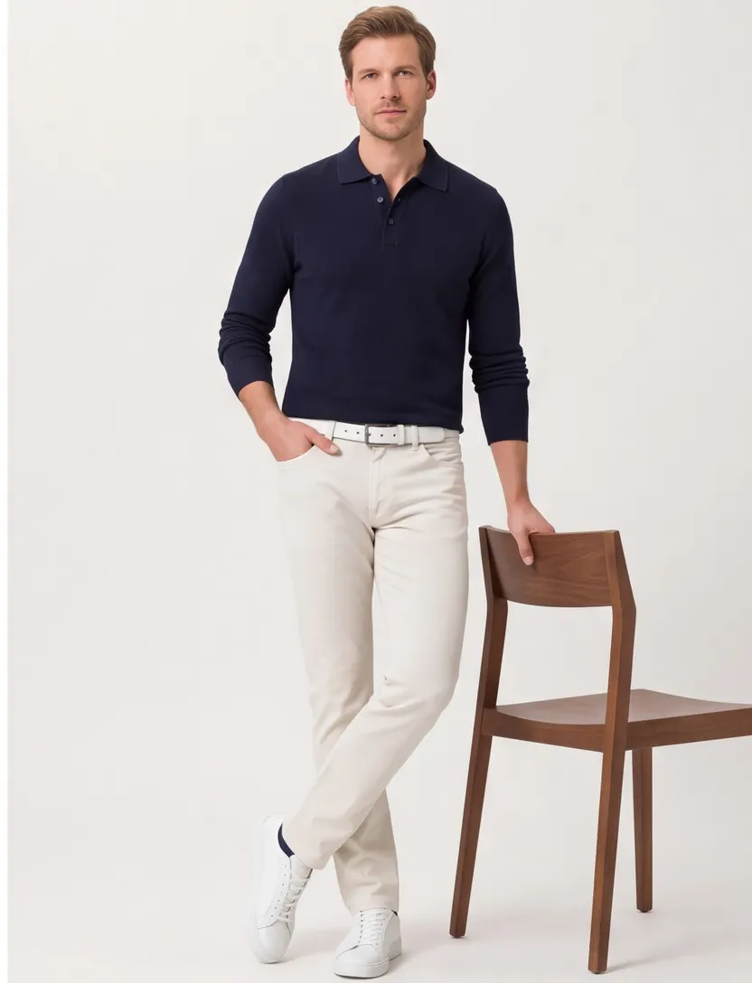 Pantalon Brax Chuck crème 5-pocket normale fit