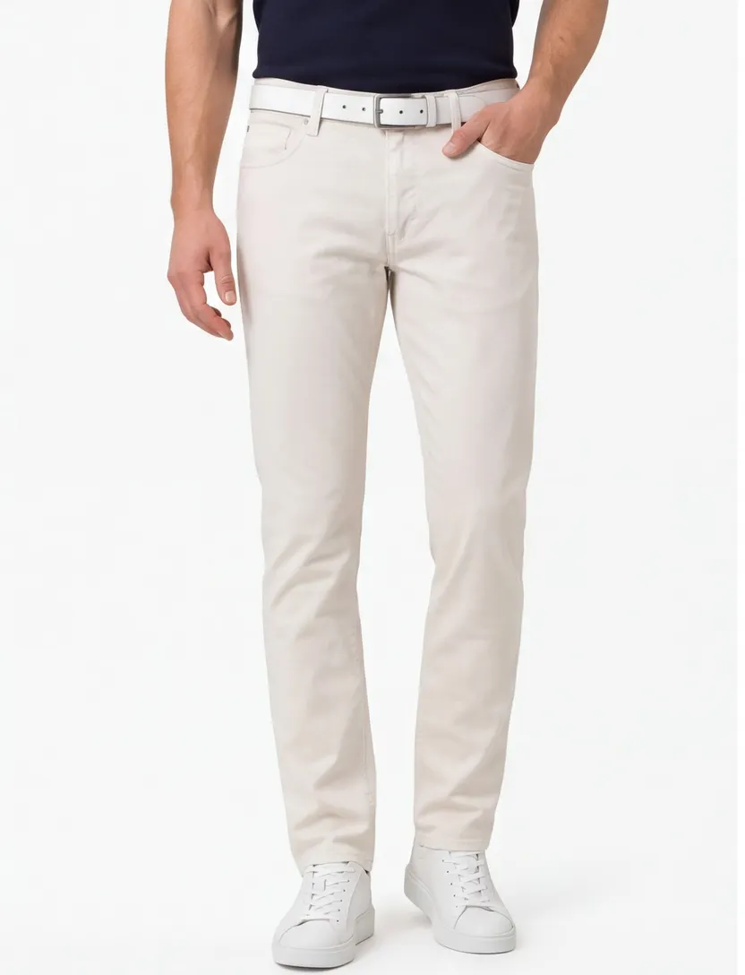 Pantalon Brax Chuck crème 5-pocket normale fit