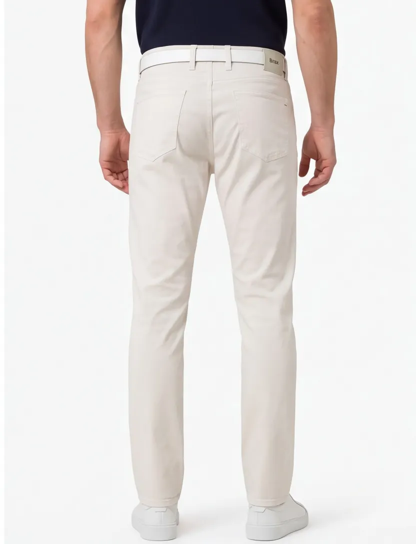 Pantalon Brax Chuck crème 5-pocket normale fit