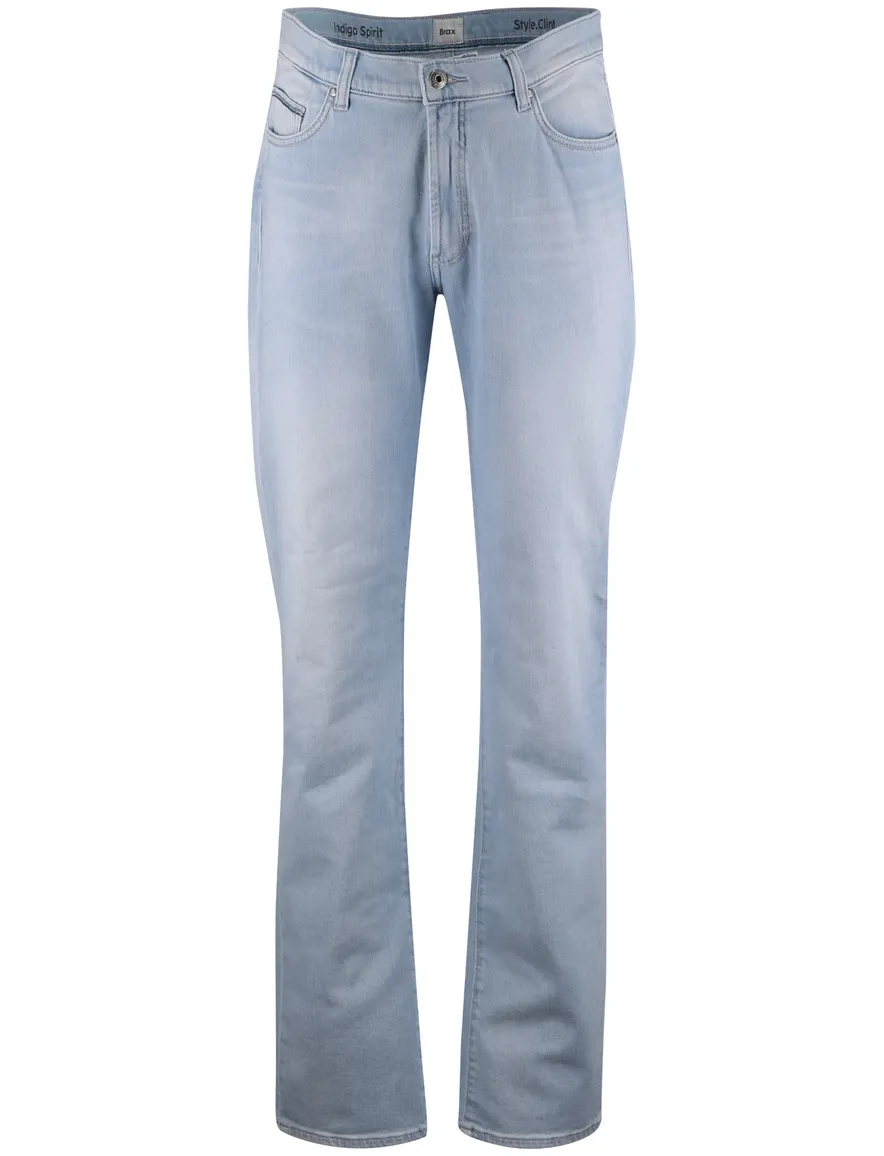 Lichblauwe pantalon Brax Clint 5-pocket normale fit
