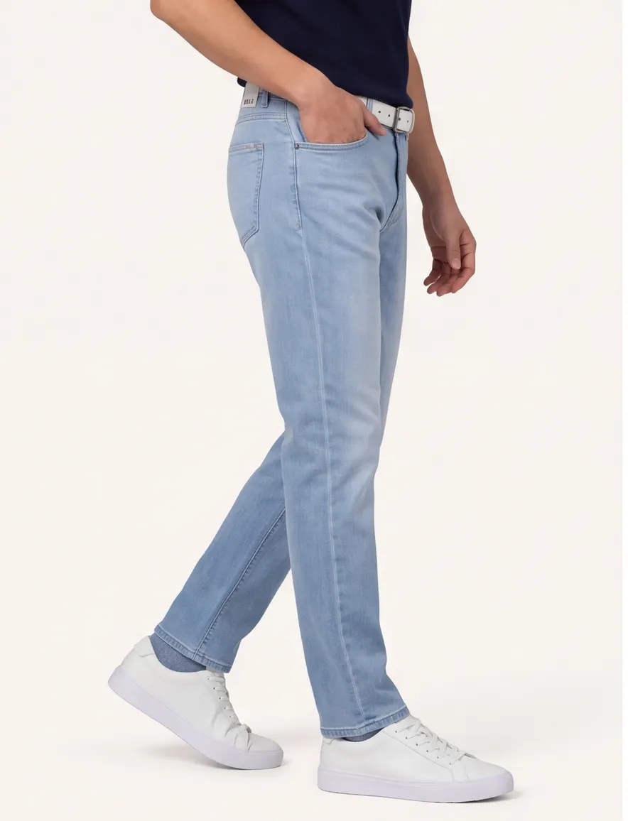 Lichblauwe pantalon Brax Clint 5-pocket normale fit