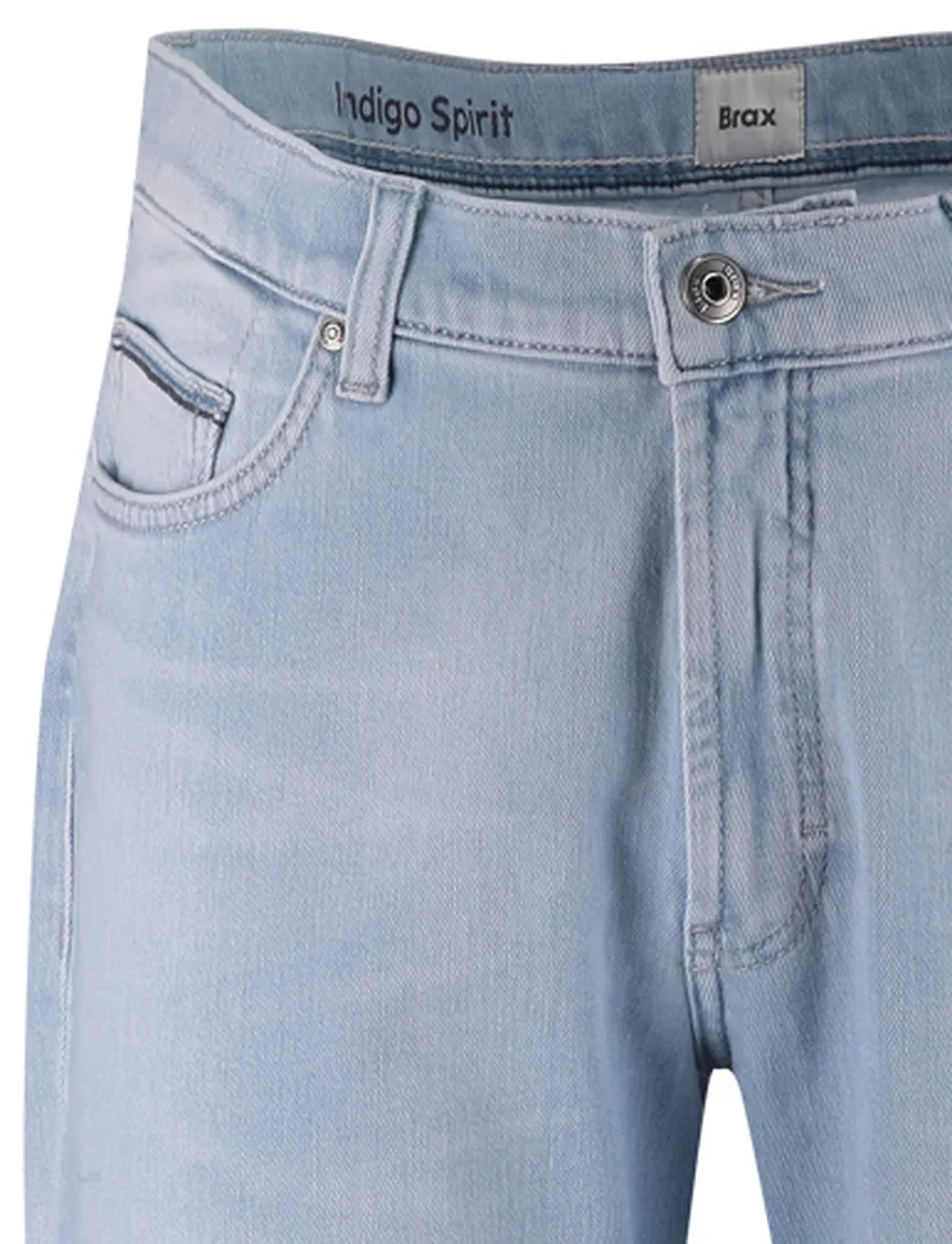 Lichblauwe pantalon Brax Clint 5-pocket normale fit