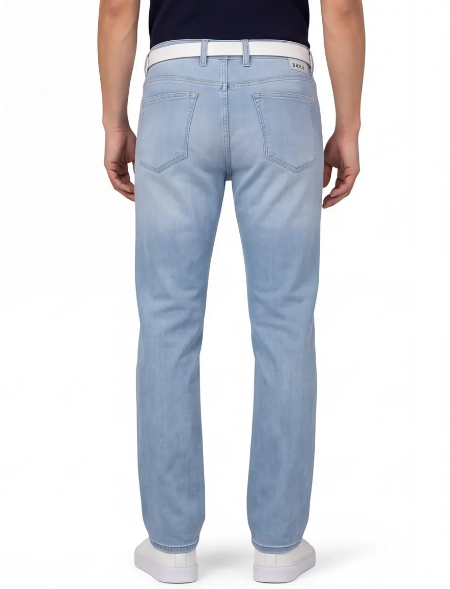Lichblauwe pantalon Brax Clint 5-pocket normale fit