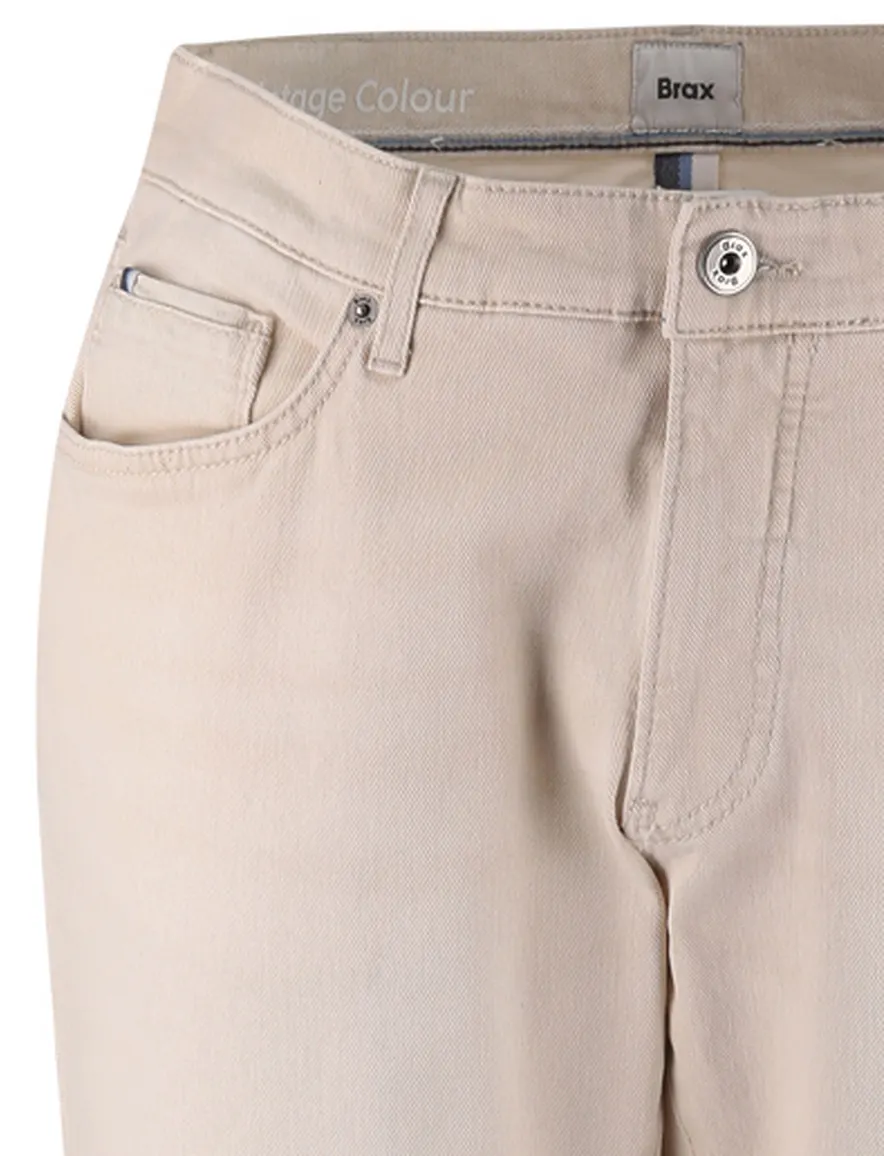 Beige pantalon Brax Chuck slim fit 5-pocket