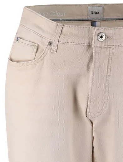 Pantalon 5-pocket model Brax Chuck beige slim fit