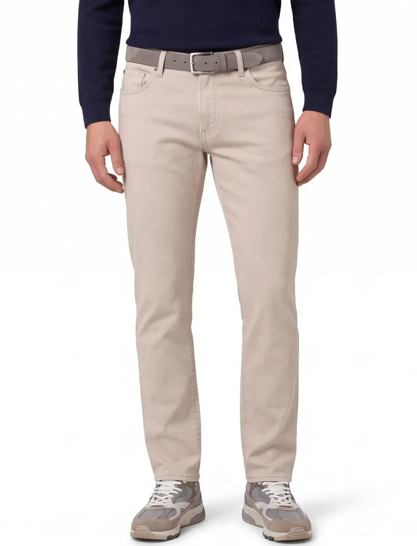 Pantalon 5-pocket model Brax Chuck beige slim fit