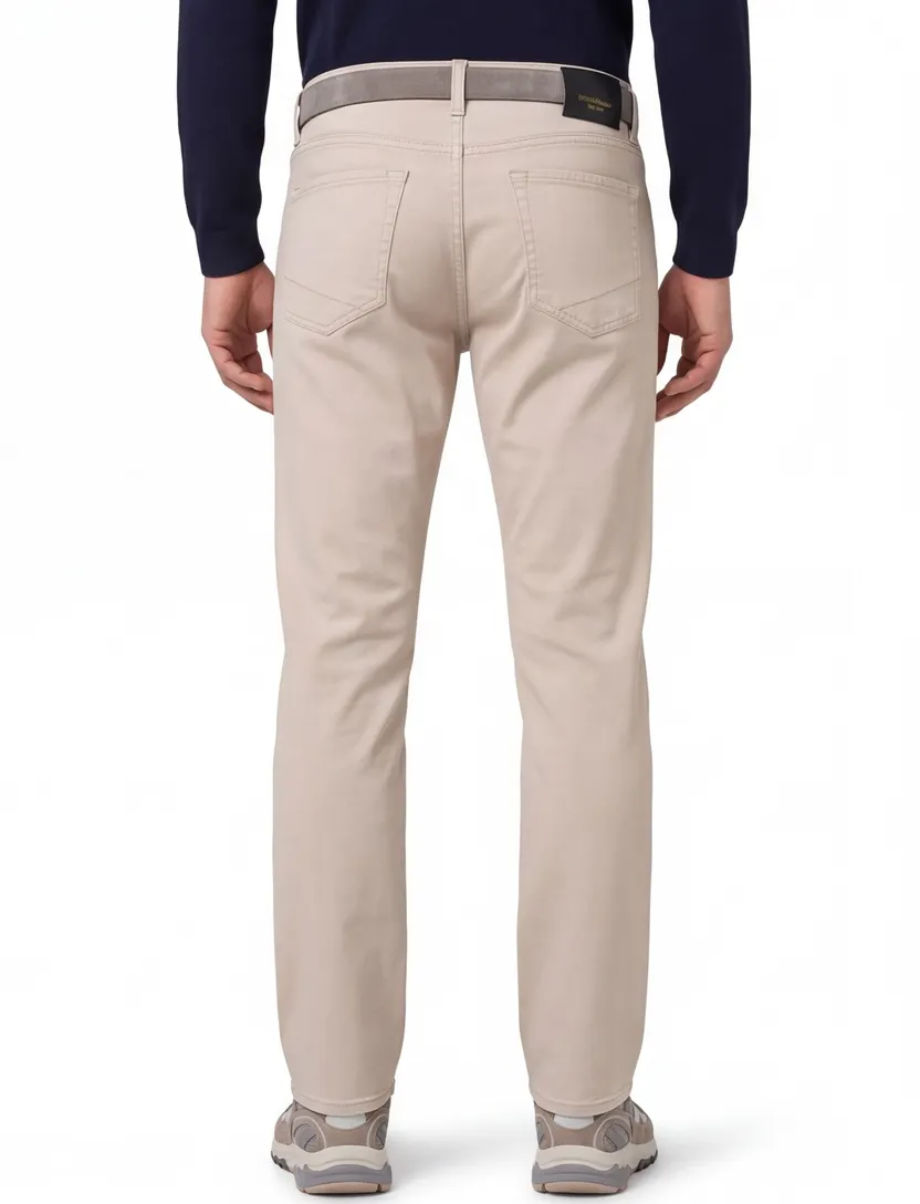 Pantalon 5-pocket model Brax Chuck beige slim fit