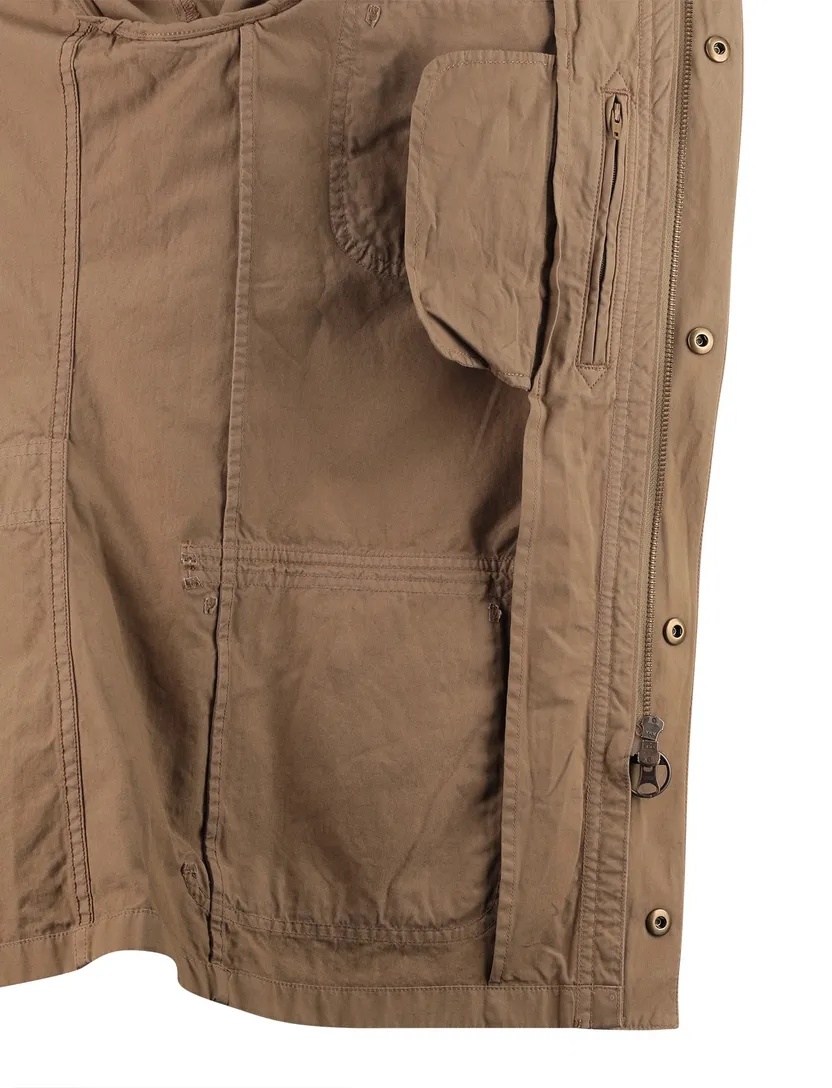 zomerjas Barbour camel rits knopen normale fit