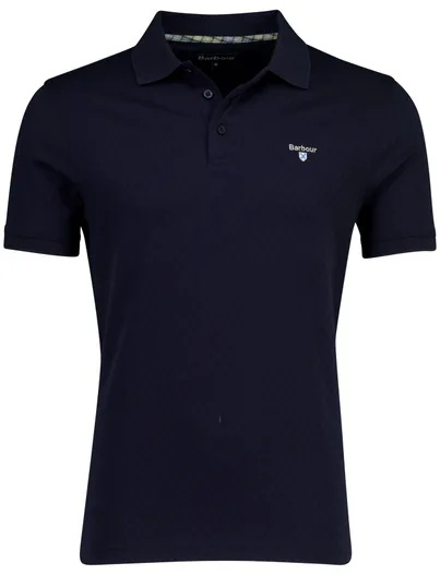 Barbour Barbour navy polo met structuur Tailored Fit