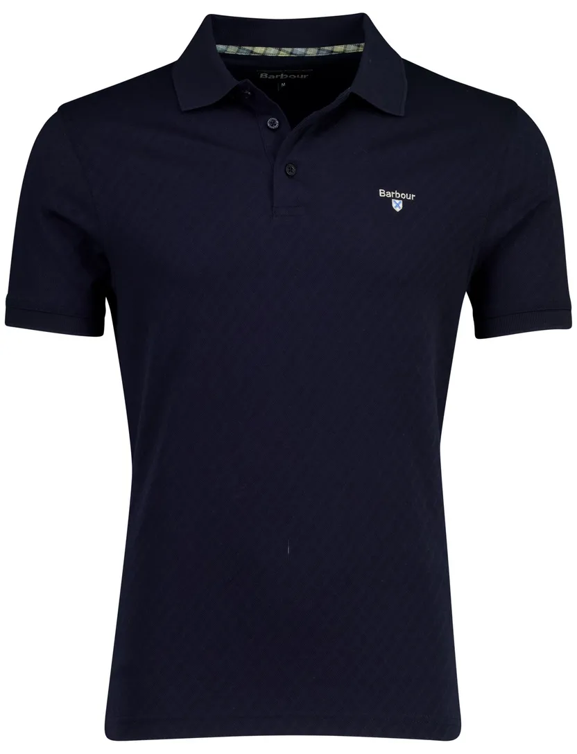 Navy polo Barbour tailored fit 3 knoops sluiting