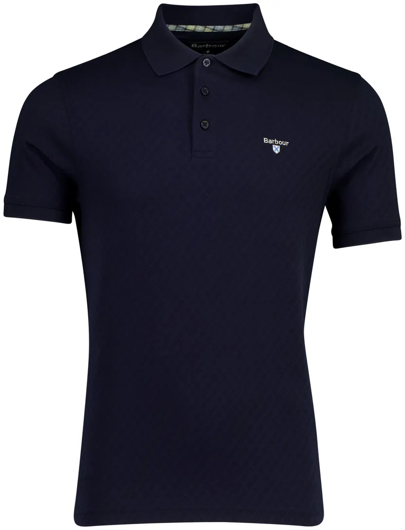 Navy polo Barbour tailored fit 3 knoops sluiting