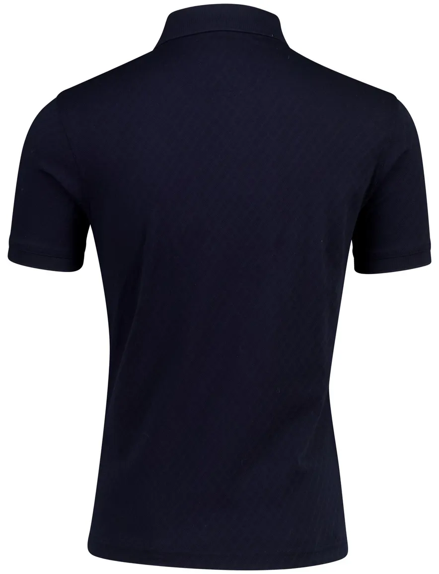 Barbour navy polo met structuur Tailored Fit