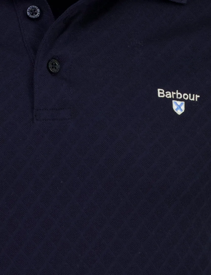 Navy polo Barbour tailored fit 3 knoops sluiting