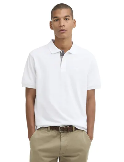 Barbour Barbour poloshirt tailored fit wit pique knoopsluiting